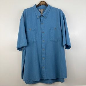 Duluth Trading Company Hemp Blend Short Sleeve Button Down Shirt 3XL